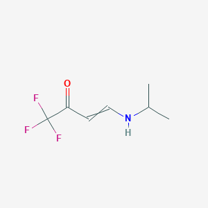 molecular formula C7H10F3NO B14285893 1,1,1-Trifluoro-4-[(propan-2-yl)amino]but-3-en-2-one CAS No. 127223-90-9