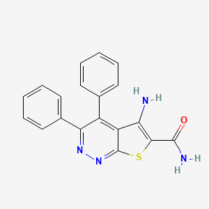 molecular formula C19H14N4OS B14285924 5-Amino-3,4-diphenylthieno[2,3-c]pyridazine-6-carboxamide CAS No. 135127-78-5