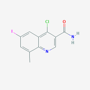 molecular formula C11H8ClIN2O B1428597 4-Chloro-6-iodo-8-methylquinoline-3-carboxamide CAS No. 801315-31-1