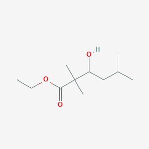 molecular formula C11H22O3 B14286058 Ethyl 3-hydroxy-2,2,5-trimethylhexanoate CAS No. 127073-63-6