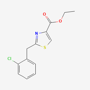 molecular formula C13H12ClNO2S B1428609 Ethyl 2-[(2-chlorophenyl)methyl]-1,3-thiazole-4-carboxylate CAS No. 736970-78-8