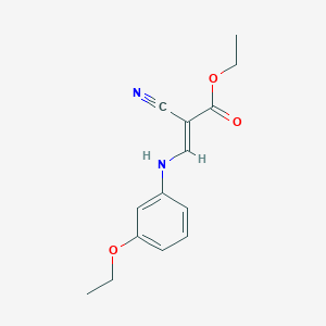 molecular formula C14H16N2O3 B142861 Ethyl 2-Cyano-3-((3-ethoxyphenyl)amino)acrylate CAS No. 909513-02-6