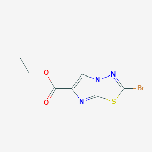 molecular formula C7H6BrN3O2S B1428617 Ethyl 2-bromoimidazo[2,1-b][1,3,4]thiadiazole-6-carboxylate CAS No. 1250997-71-7
