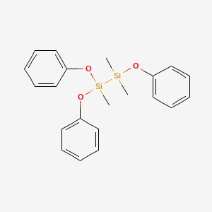 molecular formula C21H24O3Si2 B14286239 1,1,2-Trimethyl-1,2,2-triphenoxydisilane CAS No. 137963-71-4