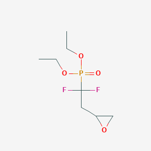 molecular formula C8H15F2O4P B14286275 Phosphonic acid, (1,1-difluoro-2-oxiranylethyl)-, diethyl ester CAS No. 122039-30-9