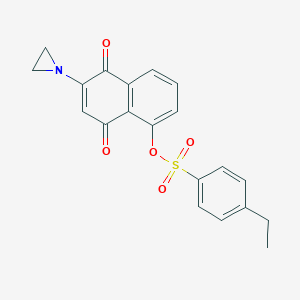 molecular formula C20H17NO5S B142864 2-Aziridinyl-1,4-naphthoquinon-5-yl 4-ethylbenzenesulfonate CAS No. 133041-99-3