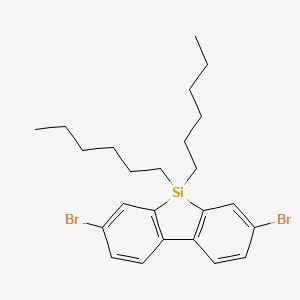 molecular formula C24H32Br2Si B1428644 3,7-Dibromo-5,5-dihexyl-5H-dibenzo[b,d]silole CAS No. 852138-90-0