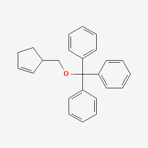 molecular formula C25H24O B14286448 1,1',1''-{[(Cyclopent-2-en-1-yl)methoxy]methanetriyl}tribenzene CAS No. 119895-90-8