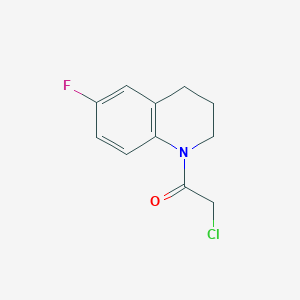 molecular formula C11H11ClFNO B14286497 Quinoline, 1-(chloroacetyl)-6-fluoro-1,2,3,4-tetrahydro- CAS No. 125579-10-4