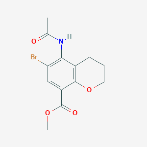 molecular formula C13H14BrNO4 B1428651 methyl 6-bromo-5-acetamido-3,4-dihydro-2H-1-benzopyran-8-carboxylate CAS No. 941692-26-8