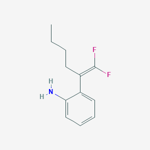 molecular formula C12H15F2N B14286522 o-(1,1-Difluorohex-1-en-2-yl)aniline 