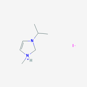molecular formula C7H15IN2 B14286527 1-Methyl-3-(propan-2-yl)-2,3-dihydro-1H-imidazol-1-ium iodide CAS No. 119171-19-6