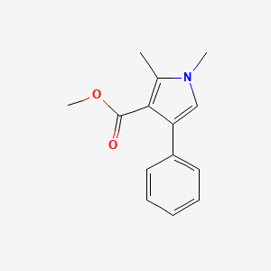 molecular formula C14H15NO2 B14286561 1H-Pyrrole-3-carboxylic acid, 1,2-dimethyl-4-phenyl-, methyl ester CAS No. 117648-80-3