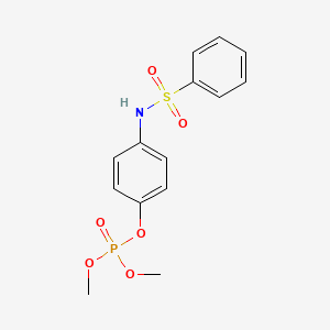 molecular formula C14H16NO6PS B14286583 Phosphoric acid, dimethyl 4-[(phenylsulfonyl)amino]phenyl ester CAS No. 114542-00-6
