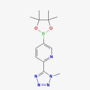 molecular formula C13H18BN5O2 B1428664 2-(1-methyl-1H-tetrazol-5-yl)-5-(4,4,5,5-tetramethyl-1,3,2-dioxaborolan-2-yl)pyridine CAS No. 1056039-85-0