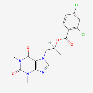molecular formula C17H16Cl2N4O4 B14286653 1-(1,3-Dimethyl-2,6-dioxopurin-7-yl)propan-2-yl 2,4-dichlorobenzoate CAS No. 119980-33-5
