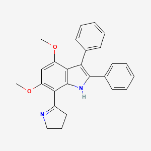 molecular formula C26H24N2O2 B14286660 7-(3,4-Dihydro-2H-pyrrol-5-yl)-4,6-dimethoxy-2,3-diphenyl-1H-indole CAS No. 123613-02-5