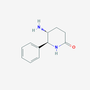 molecular formula C11H14N2O B1428667 trans-5-aMino-2-oxo-6-phenylpiperidine CAS No. 61298-37-1