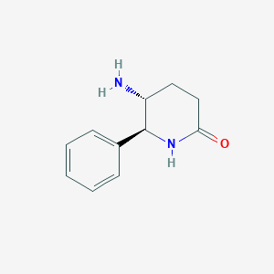 molecular formula C11H14N2O B1428667 (5R,6S)-5-Amino-6-phenylpiperidin-2-one CAS No. 61298-37-1