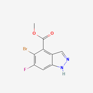 molecular formula C9H6BrFN2O2 B1428668 Methyl 5-bromo-6-fluoro-1H-indazole-4-carboxylate CAS No. 1037841-25-0