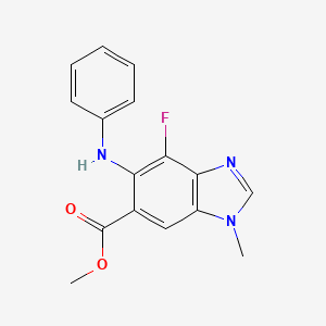 molecular formula C16H14FN3O2 B1428671 methyl 4-fluoro-1-methyl-5-(phenylamino)-1H-benzo[d]imidazole-6-carboxylate CAS No. 1415564-48-5
