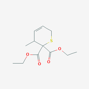 molecular formula C12H18O4S B14286843 Diethyl 3-methyl-3,6-dihydro-2H-thiopyran-2,2-dicarboxylate CAS No. 115961-71-2