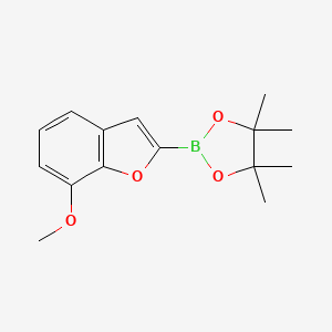 molecular formula C15H19BO4 B1428688 2-(7-Methoxybenzofuran-2-yl)-4,4,5,5-tetramethyl-1,3,2-dioxaborolane CAS No. 1072811-86-9
