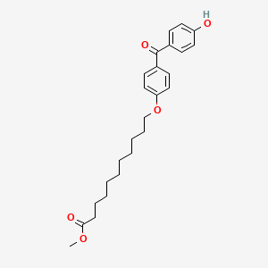 molecular formula C25H32O5 B14286916 Methyl 11-[4-(4-hydroxybenzoyl)phenoxy]undecanoate CAS No. 116113-33-8