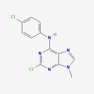 molecular formula C12H9Cl2N5 B1428714 2-Chloro-N-(4-chlorophenyl)-9-methyl-9H-purin-6-amine CAS No. 1062592-41-9