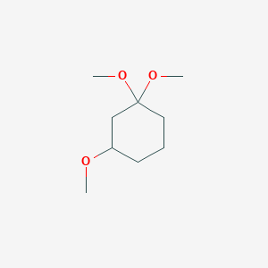 molecular formula C9H18O3 B14287145 Cyclohexane, 1,1,3-trimethoxy- CAS No. 114377-54-7