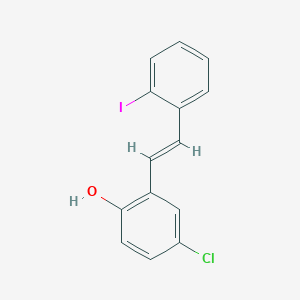 molecular formula C14H10ClIO B1428718 4-chloro-2-[(E)-2-(2-iodophenyl)ethenyl]phenol CAS No. 1000889-99-5