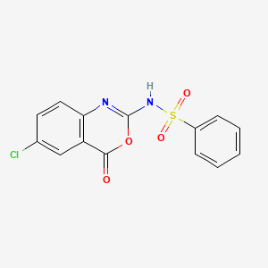 molecular formula C14H9ClN2O4S B14287187 N-(6-Chloro-4-oxo-4H-3,1-benzoxazin-2-yl)benzenesulfonamide CAS No. 116445-92-2