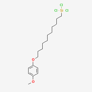 molecular formula C18H29Cl3O2Si B14287195 Trichloro[11-(4-methoxyphenoxy)undecyl]silane CAS No. 121269-08-7