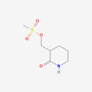 molecular formula C7H13NO4S B1428726 (2-Oxopiperidin-3-yl)methyl methanesulfonate CAS No. 1035042-29-5
