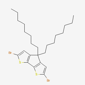 molecular formula C25H36Br2S2 B1428730 4,10-dibromo-7,7-dioctyl-3,11-dithiatricyclo[6.3.0.02,6]undeca-1(8),2(6),4,9-tetraene CAS No. 478404-10-3