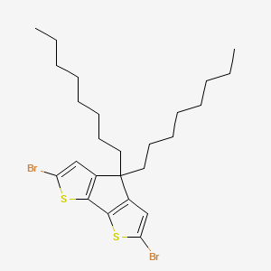 molecular formula C25H36Br2S2 B1428730 2,6-Dibromo-4,4-dioctyl-4H-cyclopenta[1,2-b:5,4-b']dithiophene CAS No. 478404-10-3