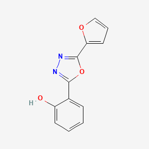 molecular formula C12H8N2O3 B14287310 Phenol, 2-[5-(2-furanyl)-1,3,4-oxadiazol-2-yl]- CAS No. 114333-43-6