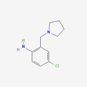 B1428735 4-Chloro-2-(pyrrolidin-1-ylmethyl)aniline CAS No. 859155-77-4