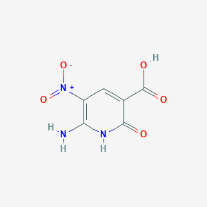 molecular formula C6H5N3O5 B14287427 6-Amino-2-hydroxy-5-nitropyridine-3-carboxylic acid 