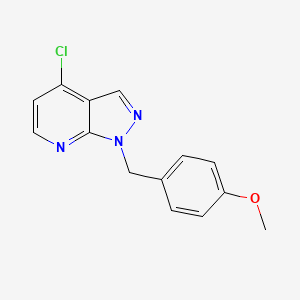 molecular formula C14H12ClN3O B1428743 4-chloro-1-(4-methoxybenzyl)-1H-pyrazolo[3,4-b]pyridine CAS No. 924909-17-1