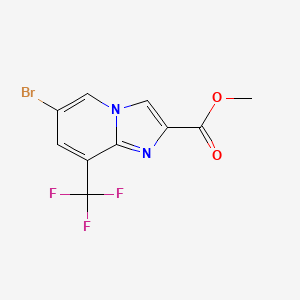 molecular formula C10H6BrF3N2O2 B1428746 Methyl 6-bromo-8-(trifluoromethyl)imidazo[1,2-a]pyridine-2-carboxylate CAS No. 1121058-16-9