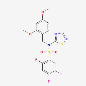 molecular formula C17H14F3N3O4S2 B1428748 N-(2,4-二甲氧基苄基)-2,4,5-三氟-N-(1,2,4-噻二唑-5-基)苯磺酰胺 CAS No. 1235406-89-9