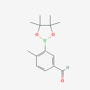 molecular formula C14H19BO3 B1428751 4-Methyl-3-(4,4,5,5-tetramethyl-1,3,2-dioxaborolan-2-yl)benzaldehyde CAS No. 847560-50-3