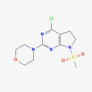 molecular formula C11H15ClN4O3S B1428758 4-(4-Chloro-7-(methylsulfonyl)-6,7-dihydro-5H-pyrrolo[2,3-d]pyrimidin-2-yl)morpholine CAS No. 1178564-27-6