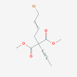 molecular formula C12H15BrO4 B14287709 Dimethyl (4-bromobut-2-en-1-yl)(prop-1-yn-1-yl)propanedioate CAS No. 116663-53-7