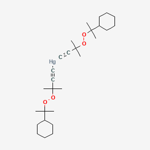 molecular formula C28H46HgO4 B14287760 Bis{3-[(2-cyclohexylpropan-2-yl)peroxy]-3-methylbut-1-yn-1-yl}mercury CAS No. 116507-89-2