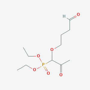 molecular formula C11H21O6P B14287775 Diethyl [2-oxo-1-(4-oxobutoxy)propyl]phosphonate CAS No. 138611-37-7