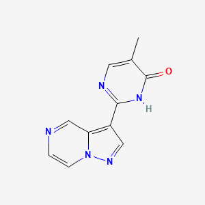 molecular formula C11H9N5O B1428787 5-Methyl-2-(pyrazolo[1,5-a]pyrazin-3-yl)pyrimidin-4-ol CAS No. 1330044-24-0