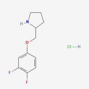 molecular formula C11H14ClF2NO B1428793 2-((3,4-Difluorophenoxy)methyl)pyrrolidine hydrochloride CAS No. 1864064-90-3