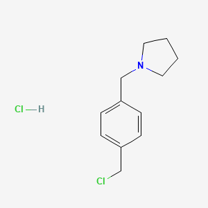molecular formula C12H17Cl2N B1428800 1-[4-(Chloromethyl)benzyl]pyrrolidine hydrochloride CAS No. 397872-18-3